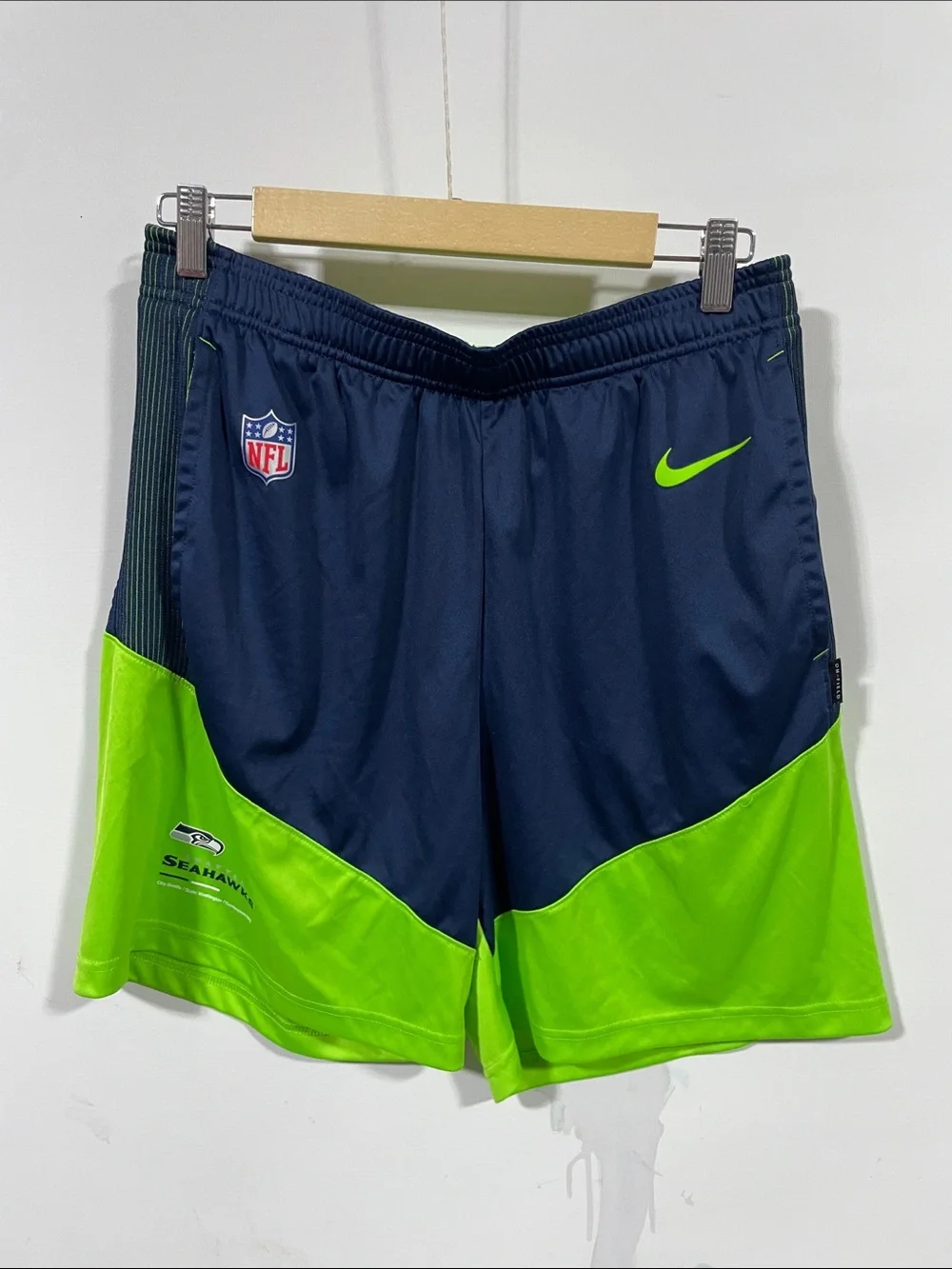 Nike NFL Seattle Seahawks Men's Navy & Volt Performance Shorts